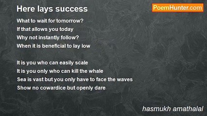 hasmukh amathalal - Here lays success