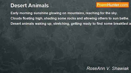 RoseAnn V. Shawiak - Desert Animals