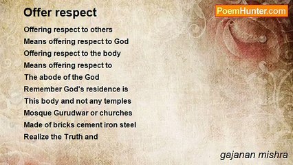 gajanan mishra - Offer respect