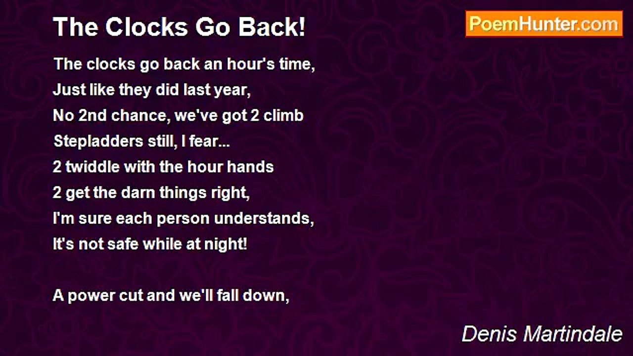 Denis Martindale - The Clocks Go Back!
