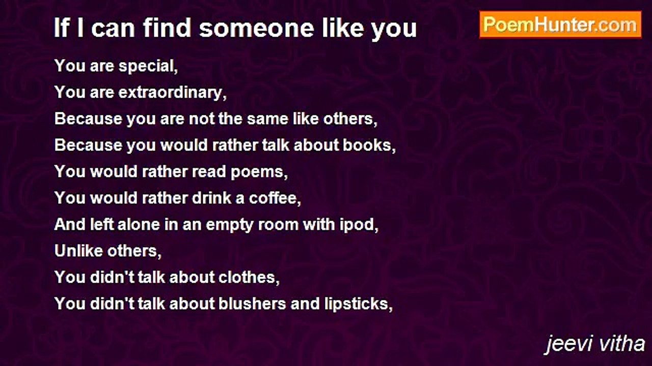 jeevi vitha - If I can find someone like you