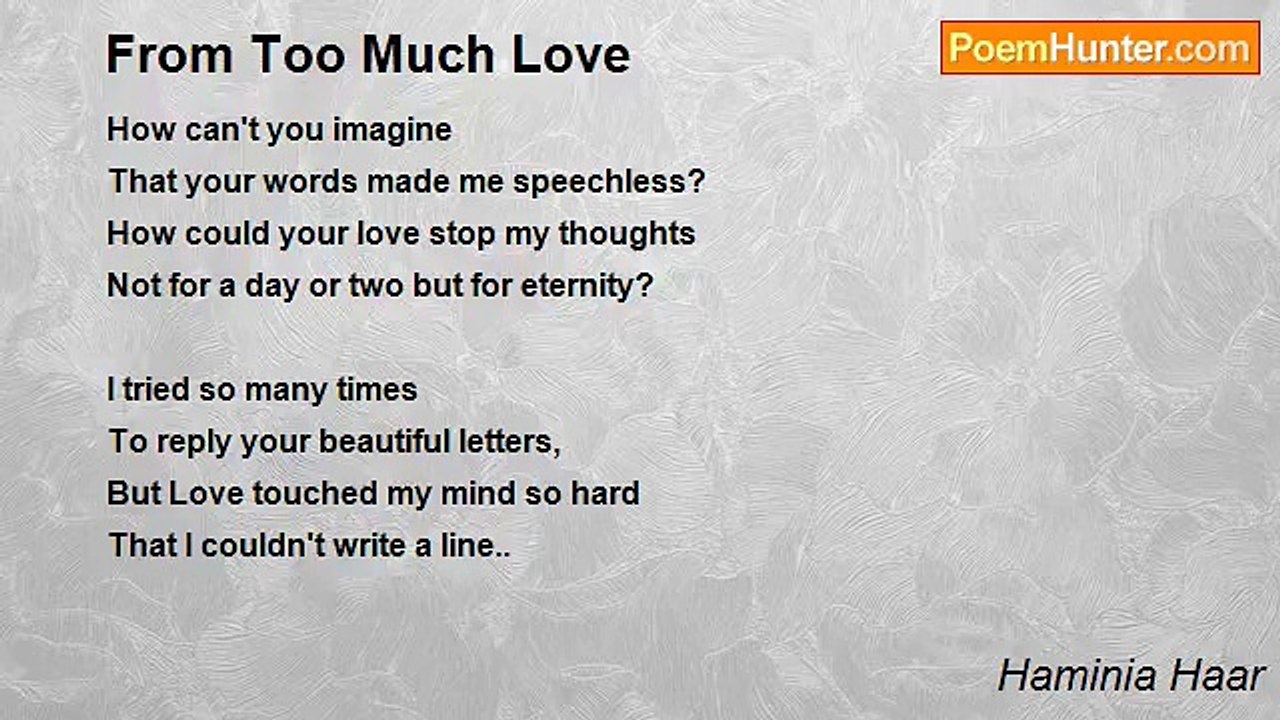 Haminia Haar - From Too Much Love
