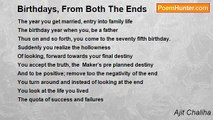 Ajit Chaliha - Birthdays, From Both The Ends