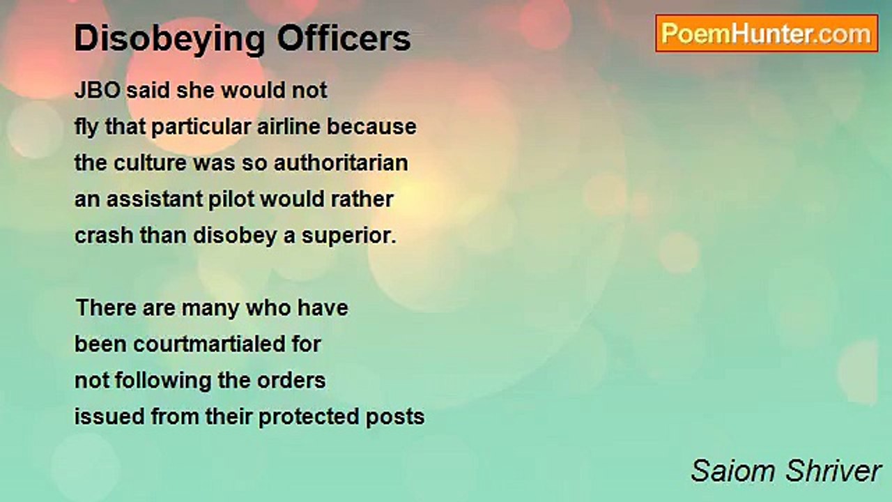 Saiom Shriver - Disobeying Officers