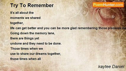 kaytee Daniel - Try To Remember