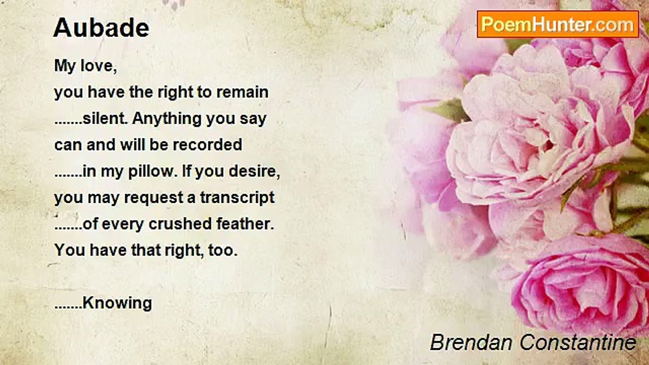 Brendan Constantine - Aubade