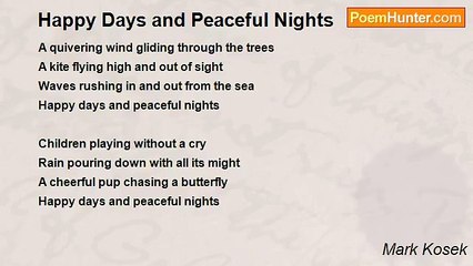 Mark Kosek - Happy Days and Peaceful Nights