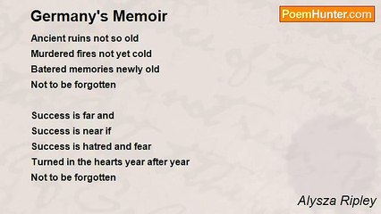 Alysza Ripley - Germany's Memoir
