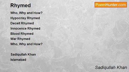 Sadiqullah Khan - Rhymed