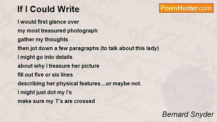 Bernard Snyder - If I Could Write