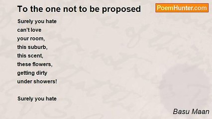 Basu Maan - To the one not to be proposed