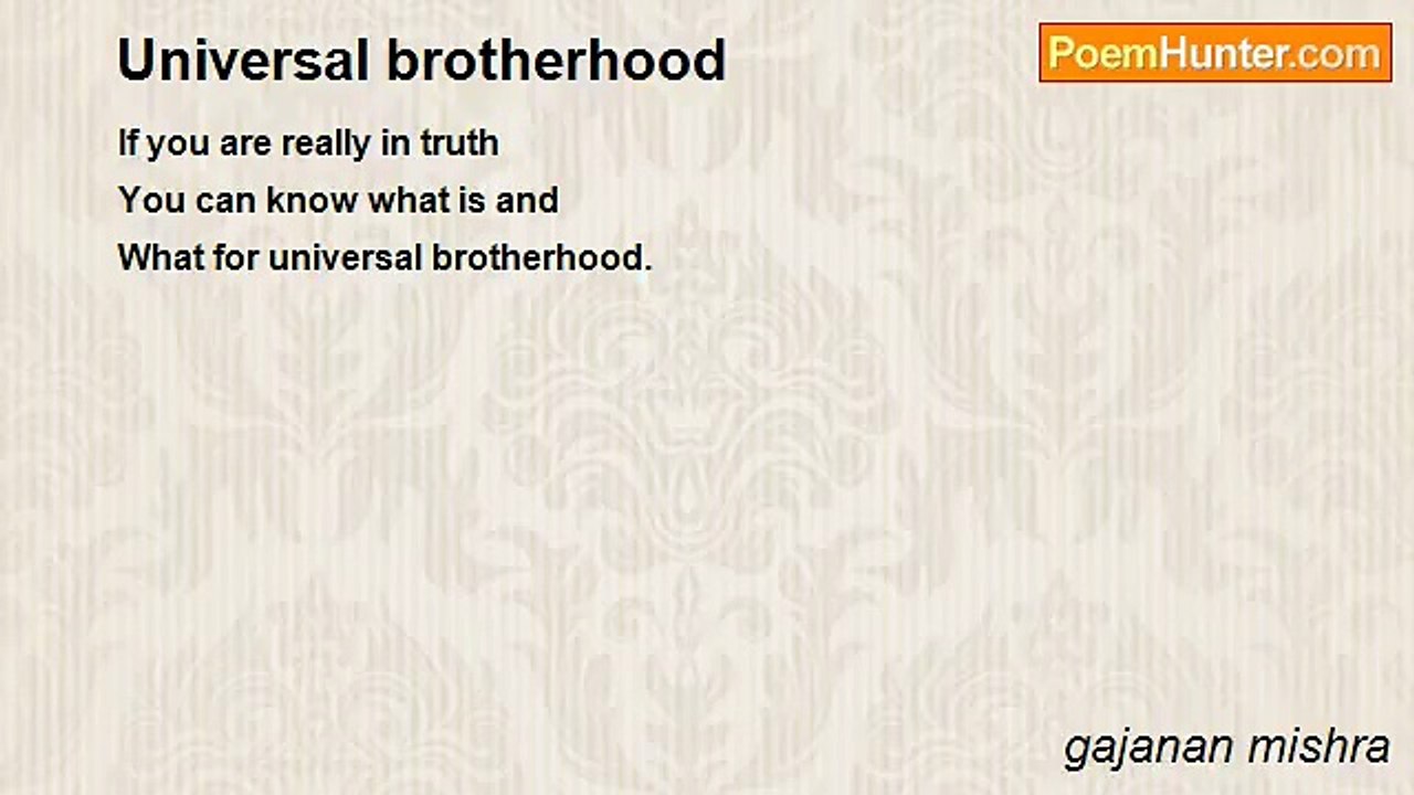 gajanan mishra - Universal brotherhood