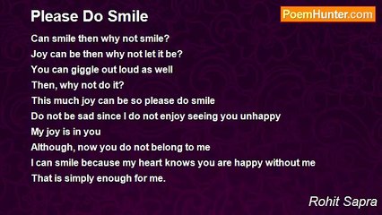 Rohit Sapra - Please Do Smile