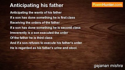 gajanan mishra - Anticipating his father
