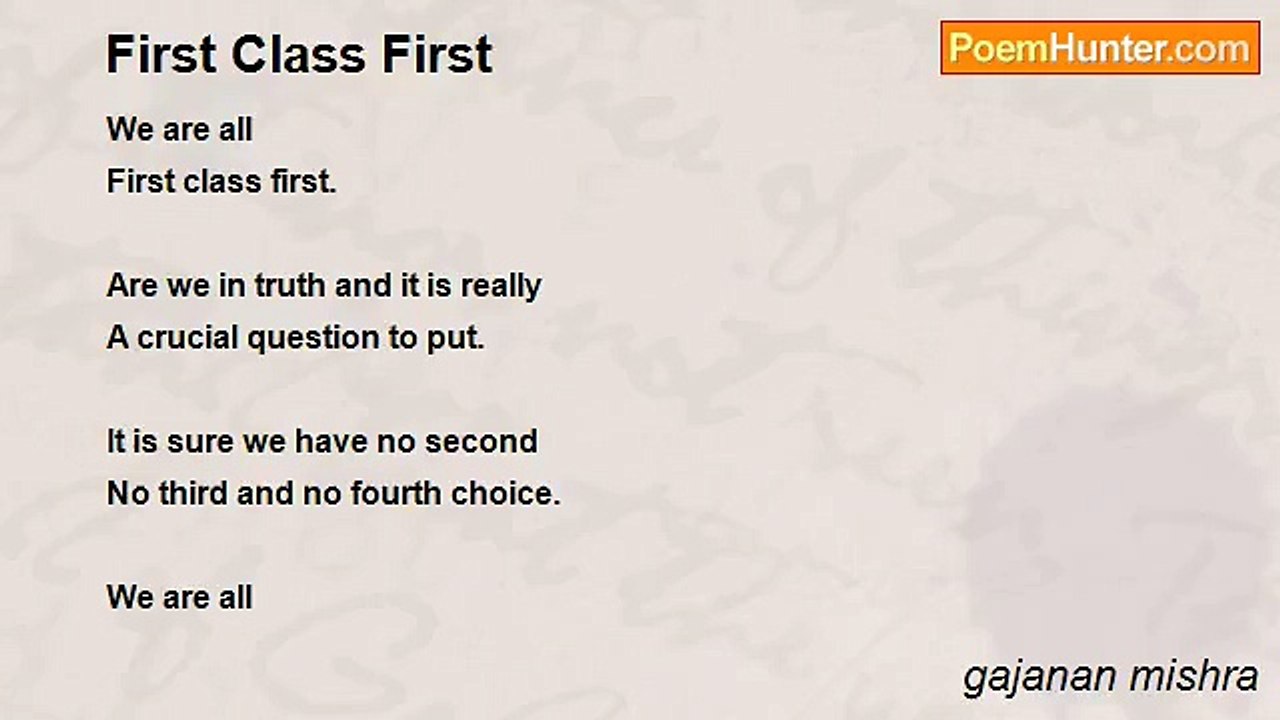 gajanan mishra - First Class First
