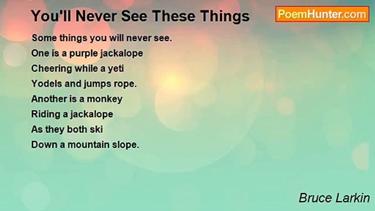 Bruce Larkin - You'll Never See These Things