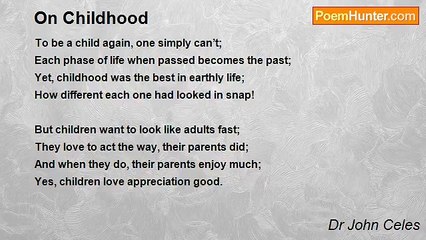 Dr John Celes - On Childhood