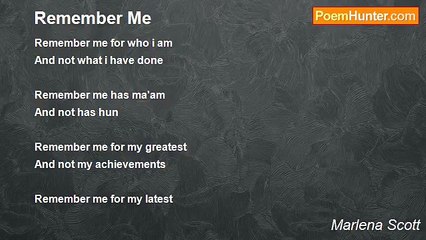 Marlena Scott - Remember Me