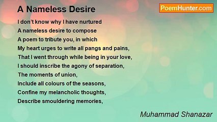 Muhammad Shanazar - A Nameless Desire