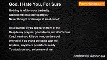 Ambrosia Ambrosia - God, I Hate You, For Sure