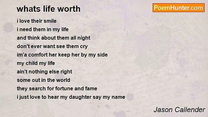 Jason Callender - whats life worth