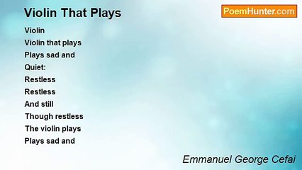 Emmanuel George Cefai - Violin That Plays