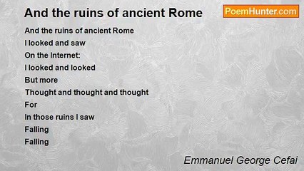 Emmanuel George Cefai - And the ruins of ancient Rome