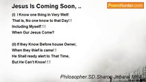 Philosopher.SD.Sharon Jebaraj MBA - Jesus Is Coming Soon, ..