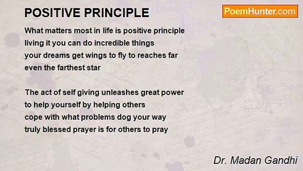 Dr. Madan Gandhi - POSITIVE PRINCIPLE