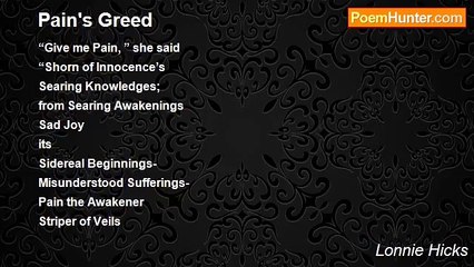 Lonnie Hicks - Pain's Greed