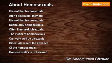 Rm.Shanmugam Chettiar. - About Homosexuals