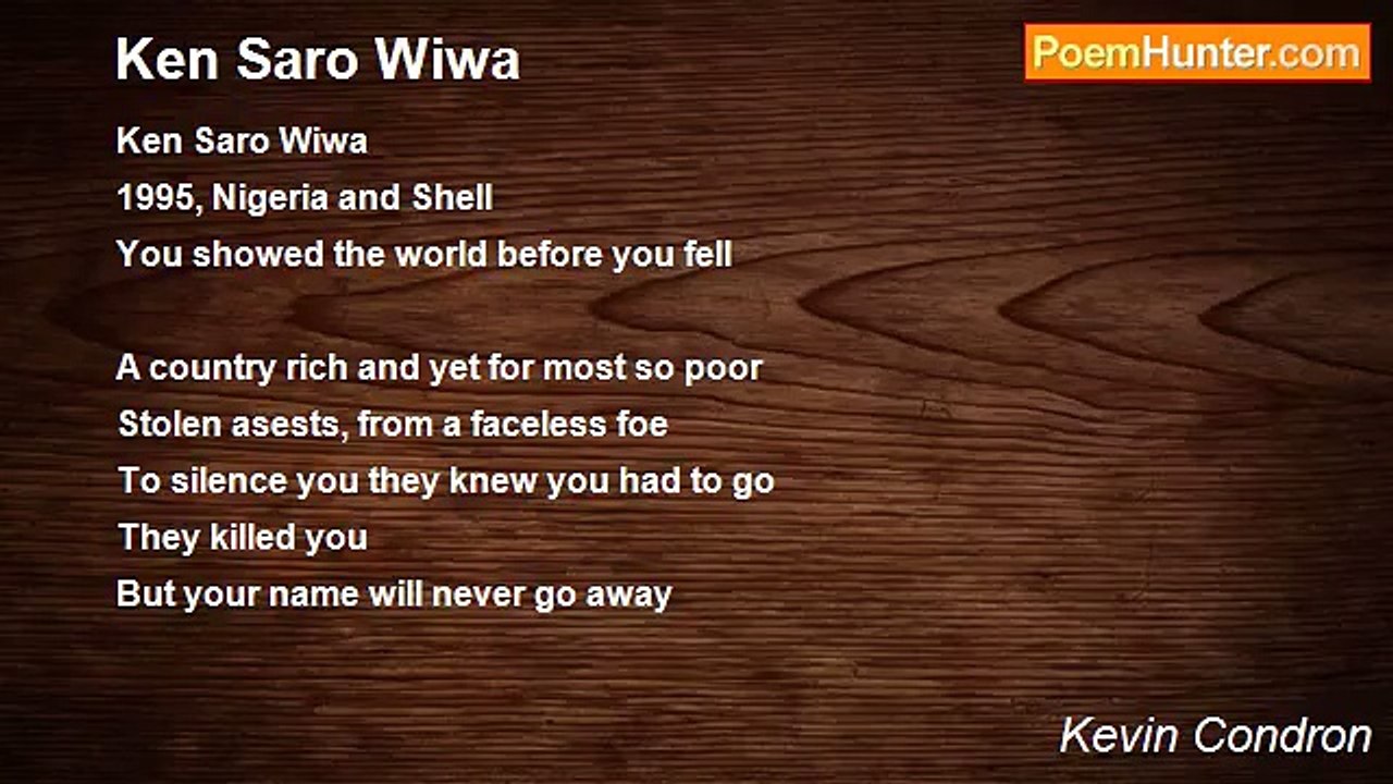 Kevin Condron - Ken Saro Wiwa