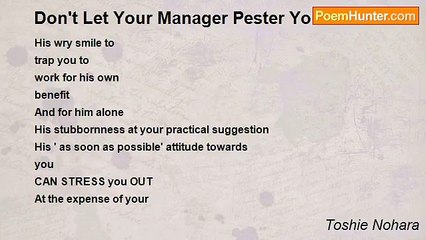 Toshie Nohara - Don't Let Your Manager Pester You At Work