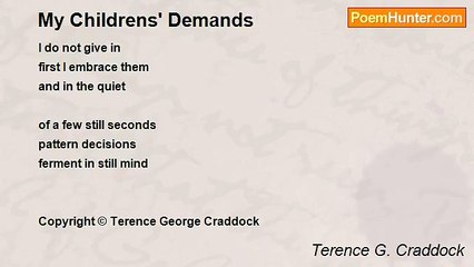 Terence G. Craddock (afterglows echoes of starlight) - My Childrens' Demands