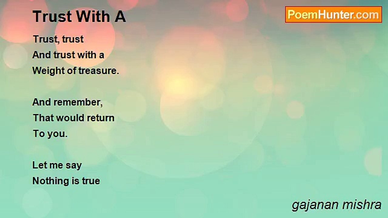 gajanan mishra - Trust With A