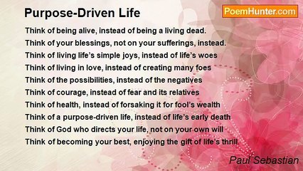 Paul Sebastian - Purpose-Driven Life