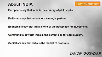 SANDIP GOSWAMI - About INDIA