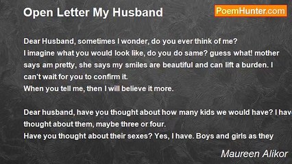 Maureen Alikor - Open Letter My Husband