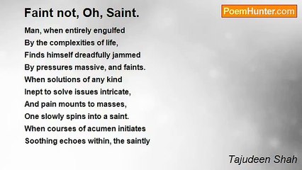 Tajudeen Shah - Faint not, Oh, Saint.