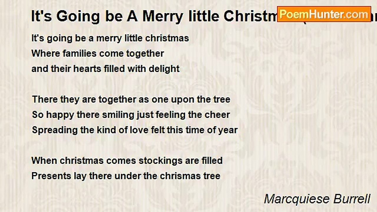 Marcquiese Burrell - It's Going be A Merry little Christmas (When Christmas Comes)
