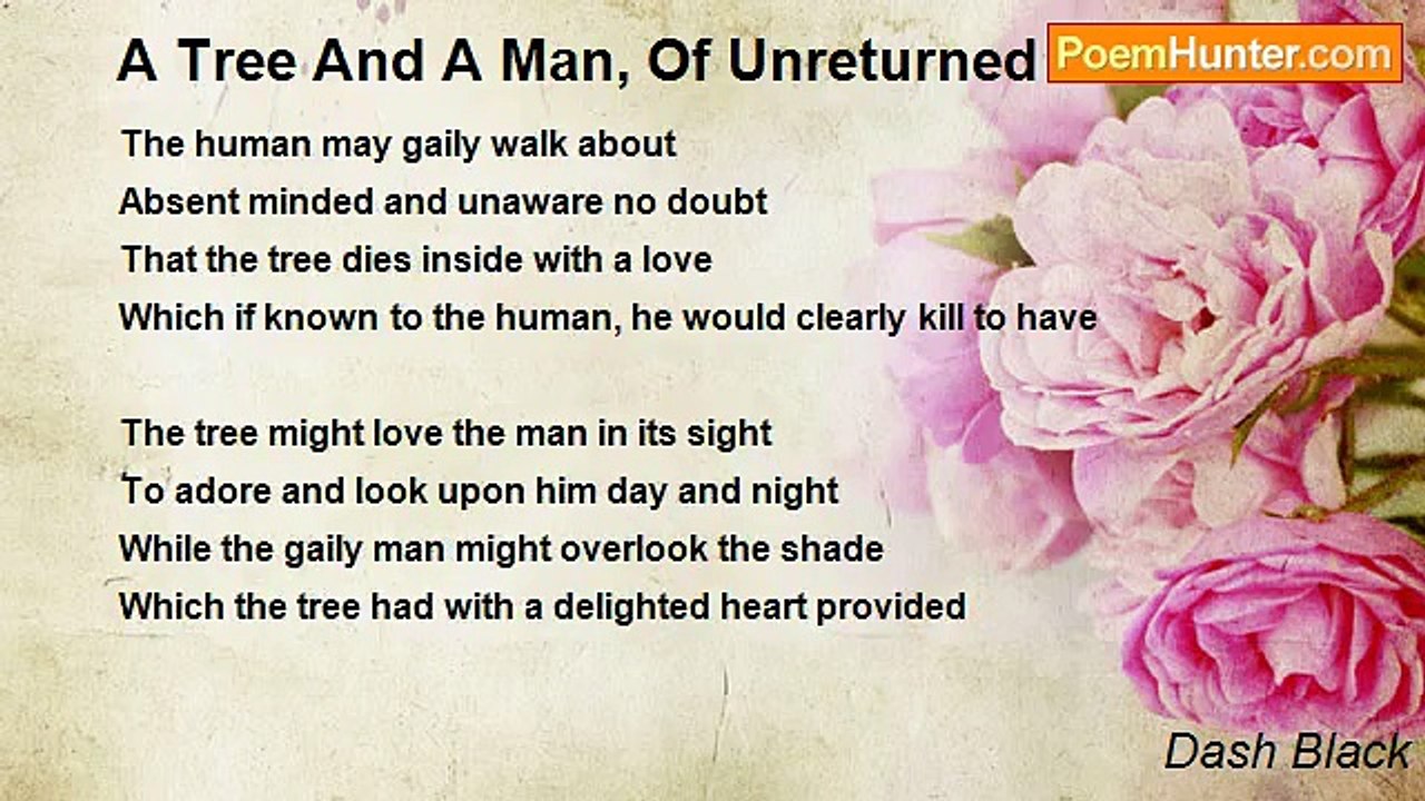 Dash Black - A Tree And A Man, Of Unreturned Love!