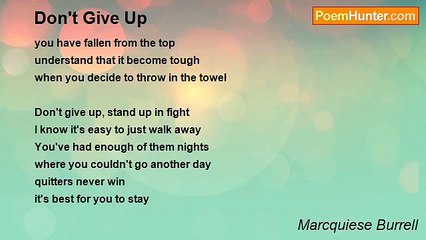 Marcquiese Burrell - Don't Give Up
