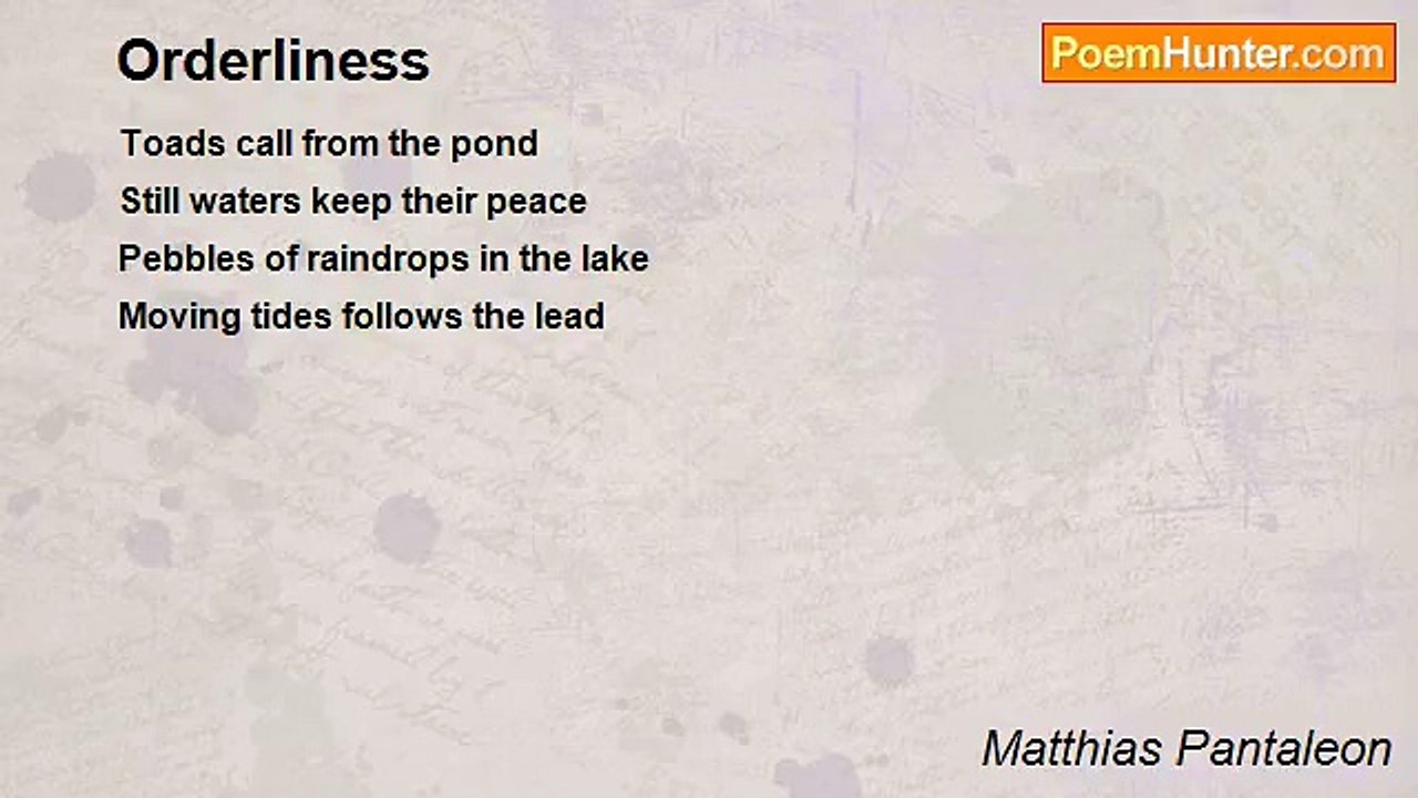 Matthias Pantaleon - Orderliness