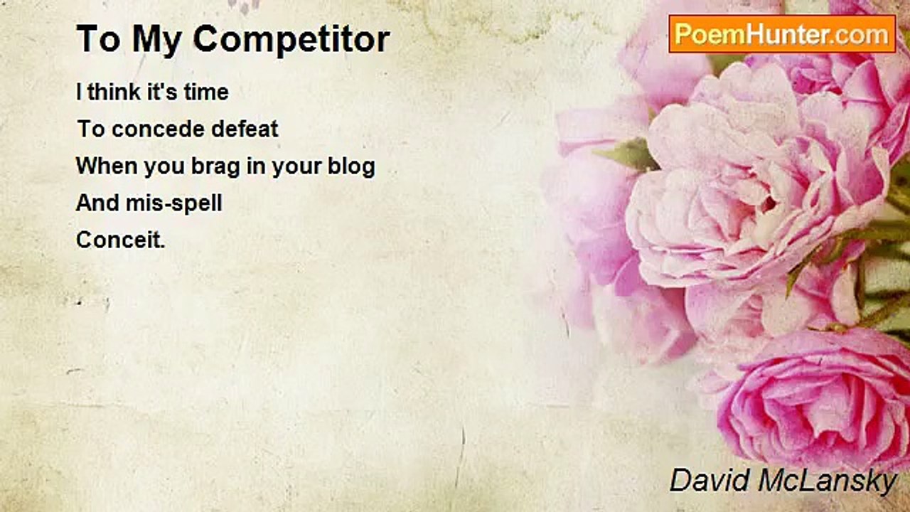 David McLansky - To My Competitor