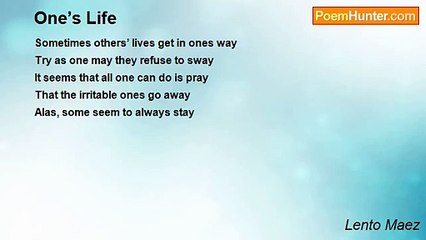 Lento Maez - One’s Life
