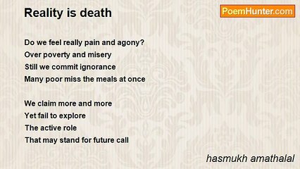 hasmukh amathalal - Reality is death