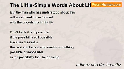 adheez van der beanthz - The Little-Simple Words About Life