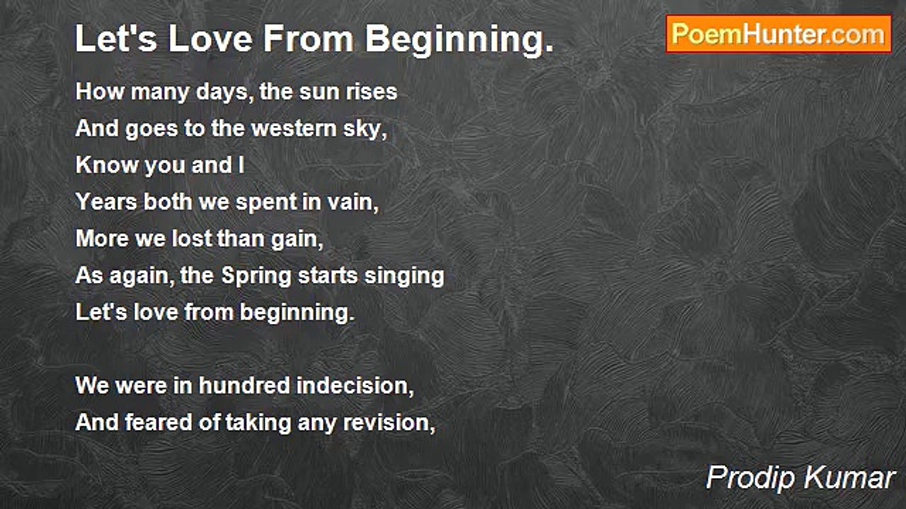 Prodip Kumar - Let's Love From Beginning.