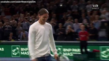 Zlatan joue au tennis avec Djokovic à Bercy