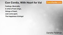 Sandra Feldman - Con Cordia, With Heart for Val